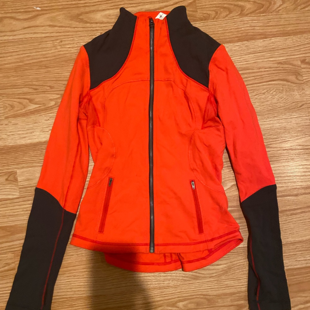 Lululemon Define Forme Jacket Red Orange Gray Size 4
